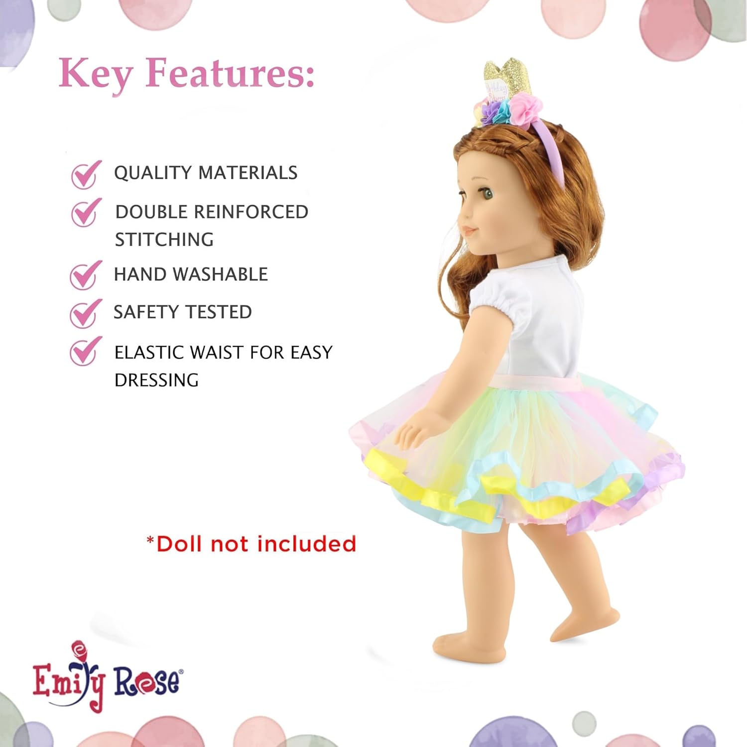 Princess Birthday Outfit for American Girl Dolls 3 Piece Clothing Set